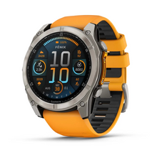 Load image into Gallery viewer, Titanium with Spark Orange/Graphite Silicone Band