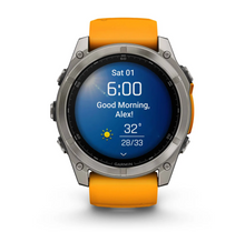 Load image into Gallery viewer, Titanium with Spark Orange/Graphite Silicone Band