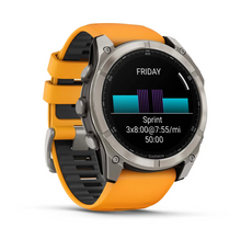 Load image into Gallery viewer, Titanium with Spark Orange/Graphite Silicone Band