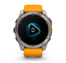 Load image into Gallery viewer, Titanium with Spark Orange/Graphite Silicone Band