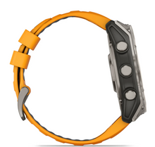 Load image into Gallery viewer, Titanium with Spark Orange/Graphite Silicone Band