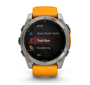 Titanium with Spark Orange/Graphite Silicone Band