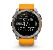 Load image into Gallery viewer, Titanium with Spark Orange/Graphite Silicone Band