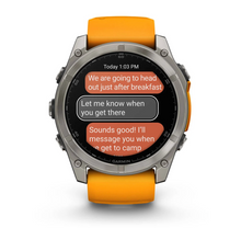 Load image into Gallery viewer, Titanium with Spark Orange/Graphite Silicone Band