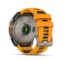 Load image into Gallery viewer, Titanium with Spark Orange/Graphite Silicone Band